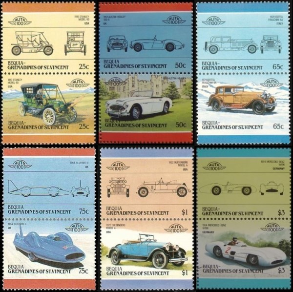 1986 Leaders of the World 5th Series Automobiles Stamps 1986 Leaders of the World 5th Series Automobiles Stamps
